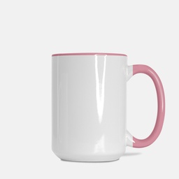 [K21-PK] Mug Deluxe 15 oz. (Pink + White)